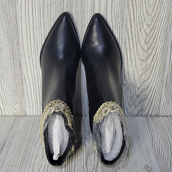 Steve Madden Perlina Black Leather Chain Ankle Boots NWT NIB, Size 9 - Picture 7 of 15